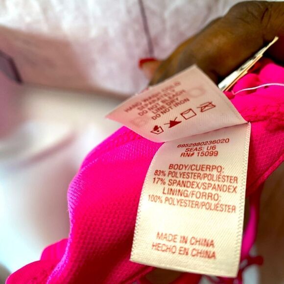 BONGO Bikini Top Sz M Pink Glo Tribal Juniors - Picture 3 of 10